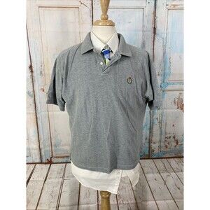 VINTAGE Ralph Lauren Chaps Polo Shirt Adult Mens Large Gray Golf Cotton